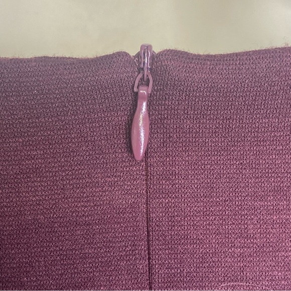 Fortric Women’s Knit Sheath Dress L Burgundy Pink Knee Length 3/4 Sleeves - Picture 9 of 11